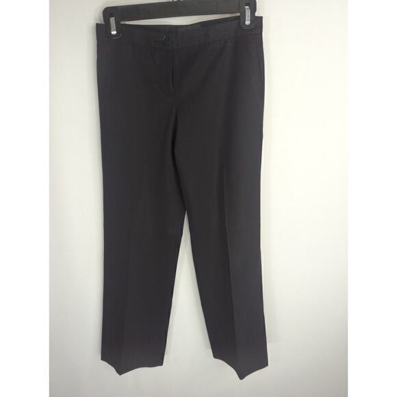 Emporio Armani Women's Solid Mid Rise Straight Leg Dress Pants Black US size 0 - Picture 1 of 11